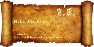 Niki Beatrix névjegykártya