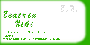 beatrix niki business card
